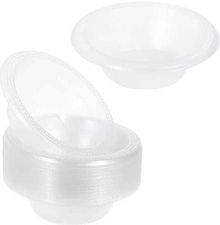 EURO CLASSIC 40 Pack Lightweight Clear Plastic Plates and Bowls - Reusable & Dishwasher/Microwave Safe - Plates, 12oz Bowls - Perfect for Parties, Events, and Everyday Use (12oz Bowls)