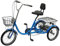 Senioren Dreirad Hochkohlenstoffstahl Fahrrad Dreirad Erwachsene Dreiräder mit Hochlehnsitz Einkaufskorb Geeignet für Erwachsene Senioren und Fahranfänger (Blau)