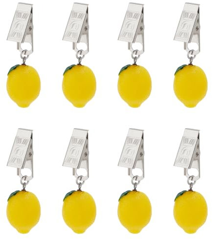 PH PandaHall 8pcs Tischtuch Gewichte Hänger Zitrone geformt Tabelle Abdeckung Gewicht Clips Zitrone Anhänger Tischtuch Gewichte für Outdoor-Picknick Tische Garten Party