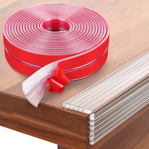 Kantenschutz Baby Transparent, 3M Langer (5cm breiter) Eckenschutz für Babys, Eckenschützer für Möbel, Sicherheitspuffer für Ecken und Kanten, transparentes Baby Proofing-Stoßfängerkissen