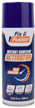 FIX & FUSION Activator Spray (400 ml), Instant Cure Accelerator for Cyanoacrylate (CA) Super Glue for Wood, Plastic, Rubber, Granite, and DIY, Accelerates Bonding Strength, (1 Pack)