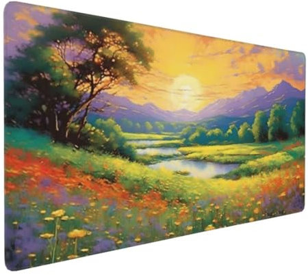 Abstract Scenery Mouse Pad Large XXL 1200x600x3 mm Thick Extended Mouse Pad Desk Pad Soft Computer Keyboard Mice Mat, Mouse Mat/Desk Mat/Gaming Mouse Pad with Anti-Slip Base for Office & Home Y-10647