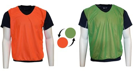 Precision Reversible Mesh Training Bibs, Multi Sport Dual Colour Unisex Design, Football Hockey Rugby, Lightweight and Breathable Polyester, 50 Chest, Adults