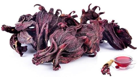 Hot Pot Africa Hibiscus Flower Loose Leaf 500g | Sun-Dried Whole Petals for Zobo Drink, Herbal Tea, Infusions, Karkade, Brewing & Distilling | Natural Sorrel for Detox and Refreshing Beverages