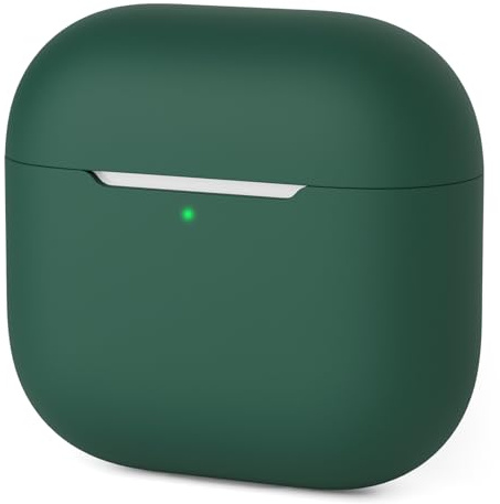 Mocarheri Silikon Hülle Schutzhülle für AirPods 4 Gen (2024), Ultra-dünnes, Silikon Stoßfeste Weiches Schutzhülle für AirPods 4 Case Cover, Dunkelgrün