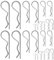 Set di 100 perni a molla, in acciaio inox R, clip a molla, molla di supporto, accessori auto, per trattori, tosaerba, auto (argento)