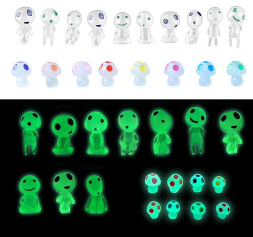 TAXTYHRE 18 Piezas Elfos de Árboles Luminosos, Árbol Elfos Figuras, Mini Setas Luminosas, Accesorios de Jardín Luminosos, para el Hogar Jardín Micro Paisaje Maceta Decoración
