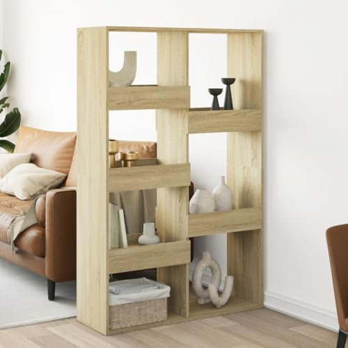Somanki Raumteiler Sonoma-Eiche 100x33x155,5 cm Holzwerkstoff, Trennwand, Paravent, Sichtschutz, Umkleidekabine, Spanische Wand - 3309566