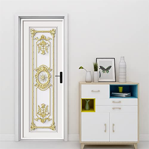 Türaufkleber Selbstklebend 3D Türtapete 100x210 TürPoster Fototapete PVC Türfolie Abnehmbar und Aufkleben Wasserdichte Wandtapete für Wohnzimmer Schlafzimmer Küche Weiß gestrichene Tür