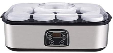 Milageto Joghurtbereiter mit 8 Joghurtgläsern für den Haushalt, Digitaler Joghurt Maker, automatische Joghurtmaschine aus Edelstahl für DIY selbstgemachten Joghurt, Käse-, Natto-Zubereiter