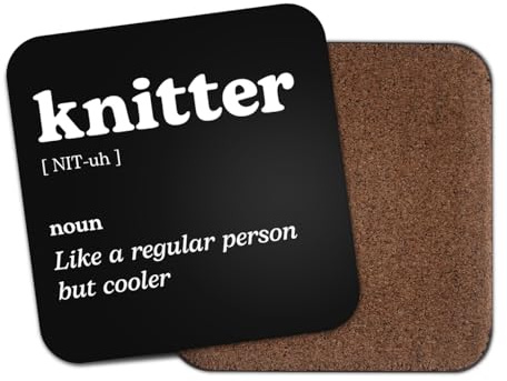 Knitter Quadratischer Untersetzer – Stricken Nähen Fan Wörterbuch Regular But Cooler Definition Lustiger Witz Hobby Männer Frauen Küche Getränk #82627