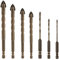 7pcs Four Edged Serrated Eccentric Drill Bits,1/4 Hex Shank High Strength Four-flute Sawtooth Eccentric Drill Bit Set,Carbide Tips for Brick Wood Tile Masonry Concrete Drills Bits(3/4/5/6/8/10/12mm)