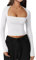 INFITTY Womens Skims Top Square Neck Long Sleeve Tops T Shirts Ladies Tops Summer Long Sleeve Shirt Basic Tee White S