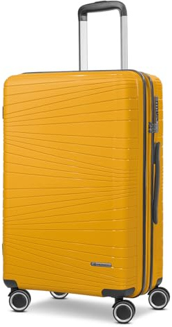 Franky Dallas 3.0 Hartschalen-Trolley mit 4 Rollen 65cm | Ausgestattet mit TSA-Schloss, Dehnfalte, Leicht | Carry on Luggage für Männer-Frauen - Ideal für Flug-Geschäftsreisen