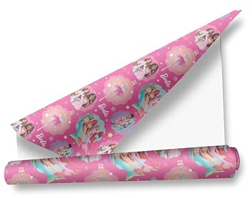 Barbie Rouleau de papier cadeau pour anniversaires et toutes les occasions 4 m