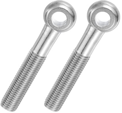 PATIKIL 2 Pcs M16x100mm Shoulder Swing Lifting Eye Bolt, 304 Stainless Steel Metric Half Tooth Thread Fisheye Eye Slip Hole Screw Rigging Bolt Metal Fasteners Screws, Silver Tone