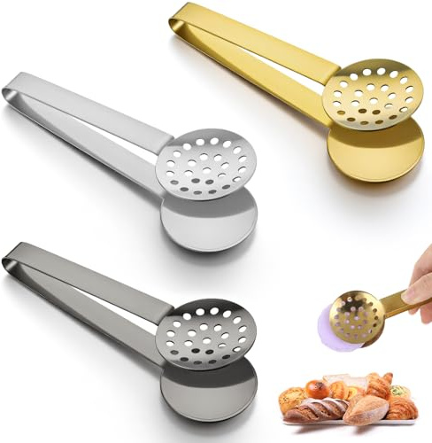 Guduling 3 Stück Teebeutelpresse, Teebeutelzange Edelstahl, Teezange für Teebeutel, Teebeutel Squeezer für Eiswürfel Zuckerwürfel Küchenbar Vorspeisen (15cm)