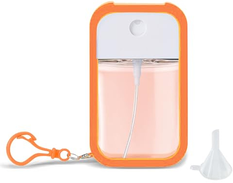 Zuhose Mini Refillable Perfume Spray Bottle with Silicone Case Compatible with Touchland Hand Sanitizer Spray (Fit for 1.69 FL OZ/50 mL Ver), Keychain + Funnel for Power Mist and Glow Mist