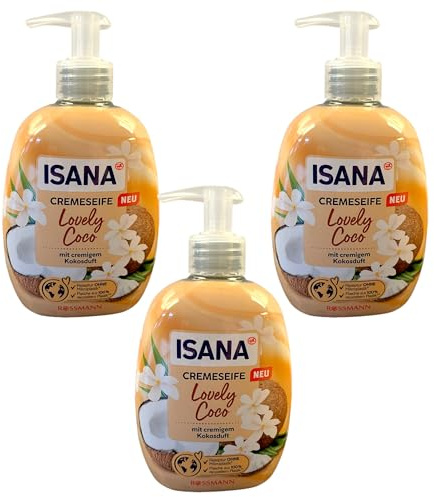 3x Cremeseife Flüssigseife Lovely Coco | 3x 500ml | Handseife im Spender | Creme Seife mit cremigen Cocosdurft