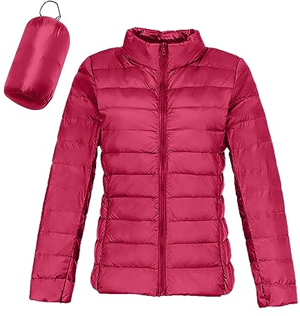 Lggwunsi Piumino Donna Invernale - Classic Leggeri Casual Piumini Morbida Caldo Piumino D'Oca Bianco Colore Puro Impermeabile Comodi Giacca per All'Aperto Sportiva e Trekking(S-XXL)