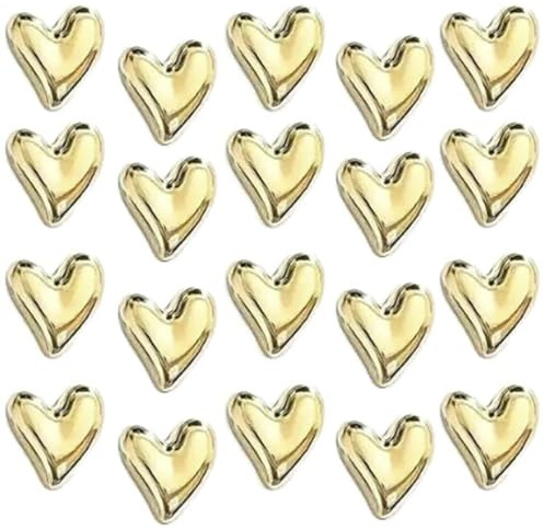 20 Stück Kühlschrankmagnete, 3D Kleine Dekorative Magnete für Magnettafel Kühlschrank Herz Kühlschrankmagnet für Whiteboard Kühlschrank Kalender Küche Büro und Klassenzimmer (Gold)