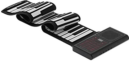 SEAFRONT Handgerolltes Klavier mit 61 Tasten, Faltbare Tastatur, Handrollende Multifunktionale Elektronische Kinder-Reise-Heim-Digitalpianos, Aufrollbare Tragbare Elektrische, mit Integriertem Lithium