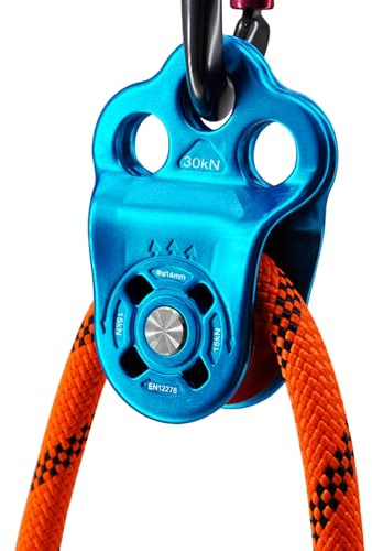 Aluminium Umlenkrolle - 30KN Steigklemme Sturzschutzsystem | Kletterrolle - Für Rettungsarbeiten Abseilen Slackline Baumarbeit Garten Und Rigging