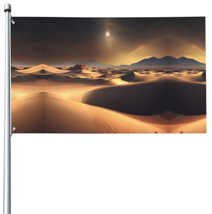 Bandera del desierto del Sahara. Bandera de jardín al aire libre de 3 x 5 pies, pancarta de poliéster con impresión vívida, fácil de colgar para patio, fiesta, camping.