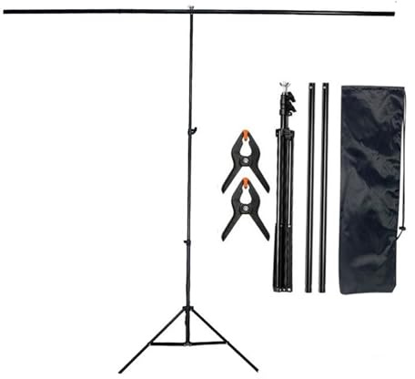 Fotohintergrund T-förmiges Hintergrundständer-Set mit Hintergrundtuch, Video-Chroma-Key-Greenscreen-Rahmen for Fotografie-Fotostudio-Requisiten(1.5x2M Bracket)