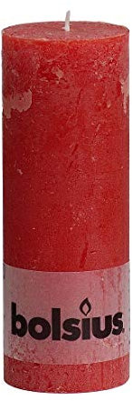 Stumpenkerze Rustic 190/68, rot