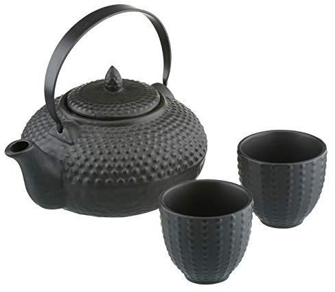 BIA Stoneware 24 Ounce Teapot Set - 3 Piece, Black