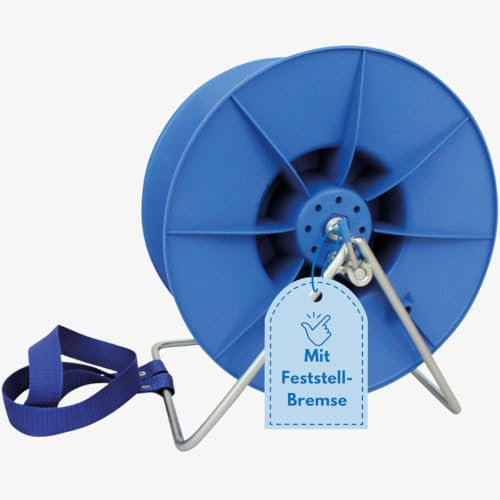 Herkules Power Haspel aus Kunststoff – Weidezaun Haspel für 2000m Litze oder 750m Band - Ergonomischer Weidezaun Aufroller - Premium Drahthaspel für Litzen, Zaunbänder und Seile