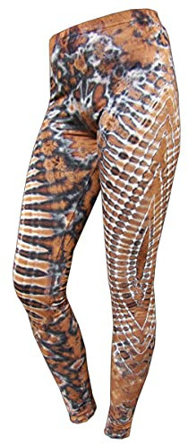 PANASIAM Leggings batik2, Brown-beige Tones (Tydy05), M