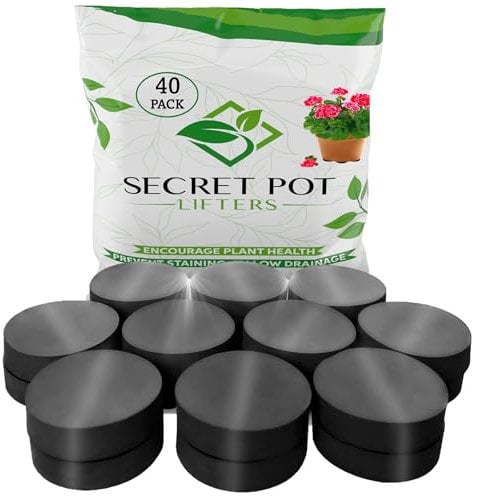 Plant Pot Feet 40 PACK - Super Strong - Outdoor Rubber Flower Pot Risers for your Garden, Invisible Lifting of Planters - Hard Wearing - Non-Slip - UK Made
