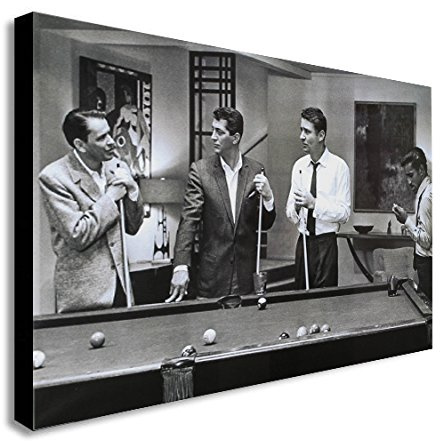 FAB Kunstdruck auf Leinwand, Motiv Rat Pack, Billard, berühmte Schauspieler/Sänger, Verschiedene Größen (A1 32 x 24 Zoll)