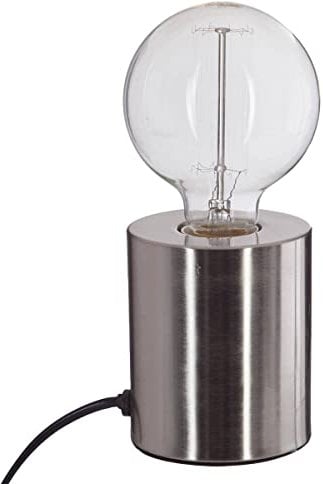 Atmosphera - Lampe socle Saba acier brossé - métal H11 cm