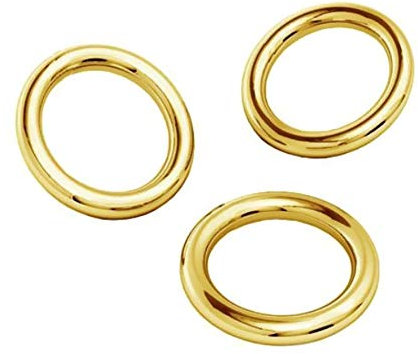 DIY925 2 Stück Biegeringe Binderinge Gold Ø 3mm gelötet 925 Sterling Silber 24K vergoldet Verbindungsringe Ösen basteln Ösenringe in Juweliers- Qualität