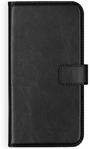 SELENCIA Bookcase Hülle kompatibel mit Samsung Galaxy A40 – Era Leder Handytasche Side Flip Case – Handyhülle aus Rindsleder in Schwarz [3 Kartenfächer, Magnetverschluss]