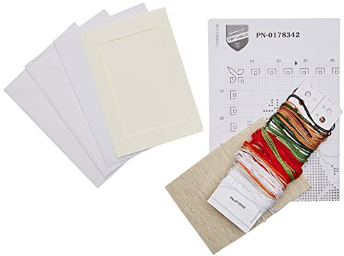 VERVACO Kit Punto Croce Contato SET DA 3 MOTIVI NATALIZI Biglietti Con Finestra Per Punto Croce 10,5 x 15 cm Set Fai Da Te Creativo Adulti Ricamate Accessori Per Lavoretti Creativi
