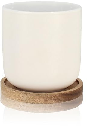 OGO LIVING - Set 2 tasses enzo en porcelaine avec support acacia 25 cl - 7912007