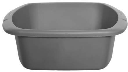 Large Or Small Plastic Rectangular Washing Up Bowl (Silver, Large Rectangular Bowl)