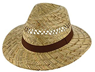 fiebig Traveller Strohhut mit Ripsband | Sommerhut mit eingeflochtenen Luftlöchern | Natur Sonnenhut mit breiter Krempe (61-XL, Natur)