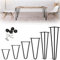 BRIEFNESS Lot de 4 pieds de table en épingles à cheveux, en métal, interchangeables, avec protection du sol, pour table basse, table de chevet, banc, bricolage - 25 cm - 3 barres