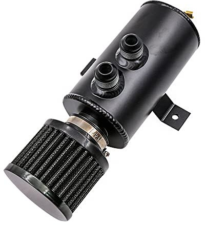CENPEK Tanica universale in alluminio 10AN con valvola di scarico, 2 porte, serbatoio spazzolato con filtro di sfiato, 750 ml, nero