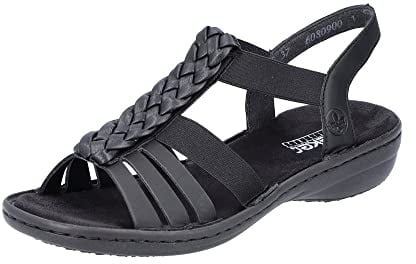 Rieker Damen Sandalen 60809-00 schwarz Gr. 41