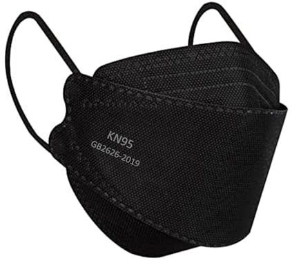 Borje KN95 Face Masks for Adults 50 Pack,5-Ply Black Disposable Face Mask Against PM 2.5 Smoke & Dust, Filtration Efficiency 95%