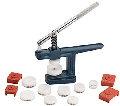 SELVA Pressstock, zum Einsetzen von Uhrgläsern und Aufdrücken von Böden, mit 16 Druckstücken