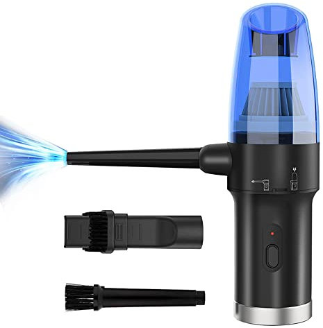 JIXIN Dépoussiéreur Et Aspirateur sans Fil 2 en 1, Souffleur d'air Comprimé Électrique pour Le Nettoyage du Clavier D'ordinateur Remplace Le Jet d'air en Conserve, Moteur Puissant De 60 000 TR/Min