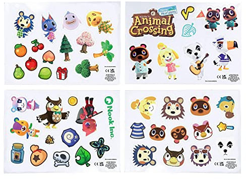 Animal Crossing Gadget-Aufkleber, 4 Bögen, wasserdichte und wiederverwendbare Vinyl-Aufkleber