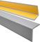 Quest Cornière PVC 40x40mm – Baguette d’angle de protection, profilé autoadhésif – Protection et rebords, souple autocollant, argent, 70cm